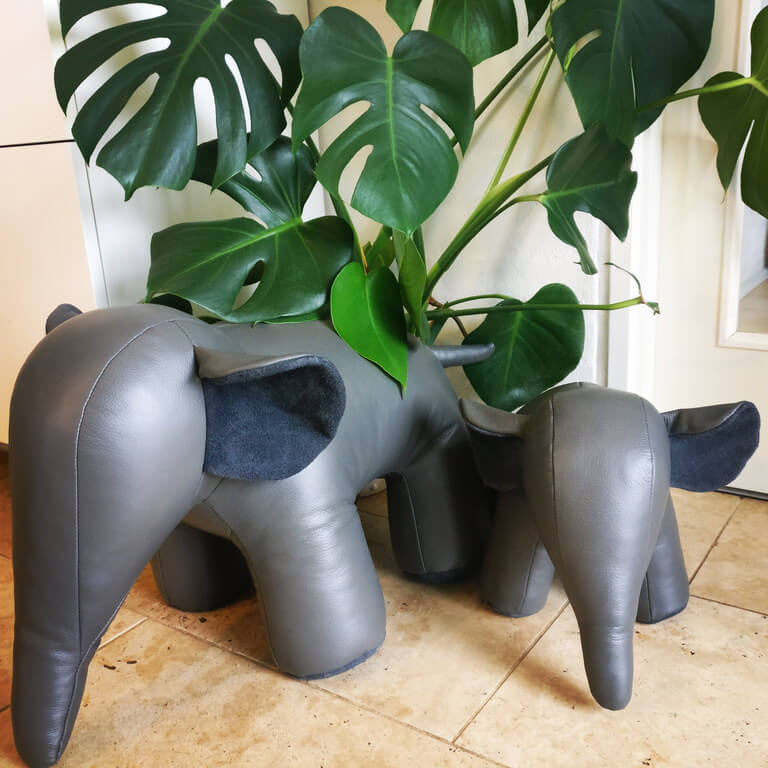  Læder elefanter - grå