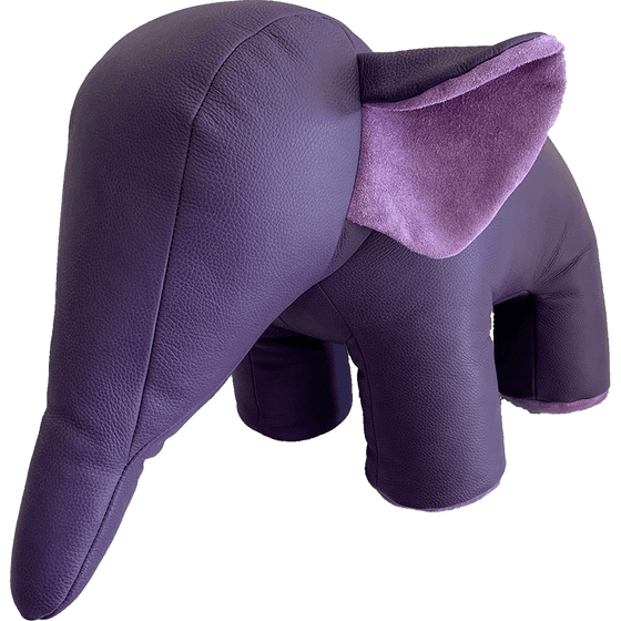 By Fogstrup  -  UNIKA - Læder elefant XL - mørk lilla