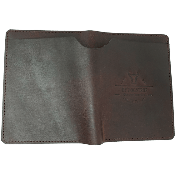 By Fogstrup  -  Pas- og kreditkort pung i læder - brun